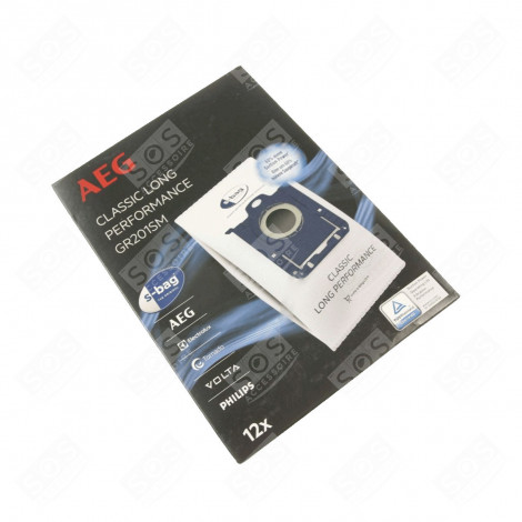BOITE DE 12 SACS + 1 FILTRE GR201SM D'ORIGINE ASPIRATEUR - 9001669762, 9001688242