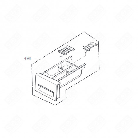 TIROIR À LESSIVE (REPÈRE F220) MACHINE À LAVER, LAVE-LINGE - AGL73313581