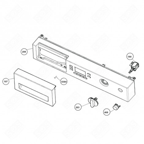 BANDEAU (REPÈRE 208) MACHINE À LAVER, LAVE-LINGE - 2895409038