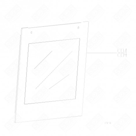 VITRE EXTÉRIEURE (REPÈRE 884)         -           593X478 MM FOUR, CUISINIÈRE - 210442943