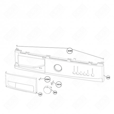 BANDEAU (REPÈRE 208) MACHINE À LAVER, LAVE-LINGE - 2831229072
