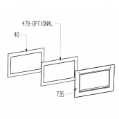 Vitre intermédiaire (repère 479)    -   776X373 mm