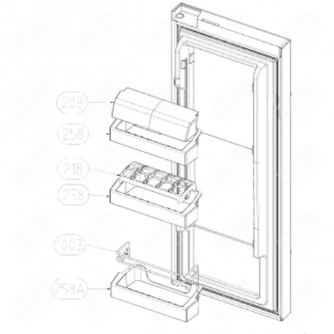 BALCONNET À BOUTEILLES (REPÈRE 258) FRIGO, RÉFRIGÉRATEUR, CONGÉLATEUR - 4866891800