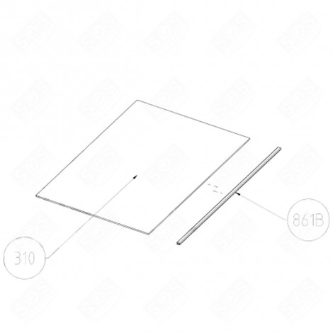 CLAYETTE, ÉTAGÈRE (REPÈRE 310)   250X140MM FRIGO, RÉFRIGÉRATEUR, CONGÉLATEUR - 4362728100