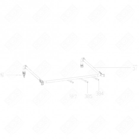 TUYAU D'ALIMENTATION ARRIÈRE (REPÈRE 384) FOUR, CUISINIÈRE - 221300119