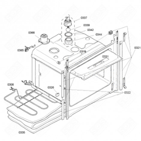 FERMETURE CATALYTIQUE (REPÈRE 0331) D'ORIGINE FOUR, CUISINIÈRE - 00470972