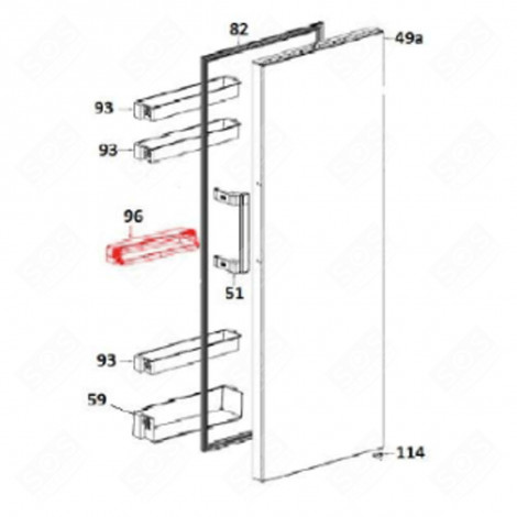 BALCONNET BOUTEILLES (REPÈRE 59) FRIGO, RÉFRIGÉRATEUR, CONGÉLATEUR - 49112646