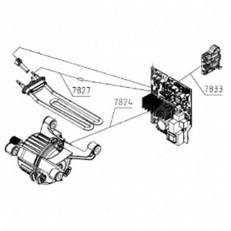 CABLE (REPÈRE 7824) MACHINE À LAVER, LAVE-LINGE - 561796