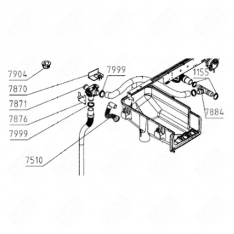 SUPPORT DE SOUPAPE VALVE (REPÈRE7871) MACHINE À LAVER, LAVE-LINGE - 516422