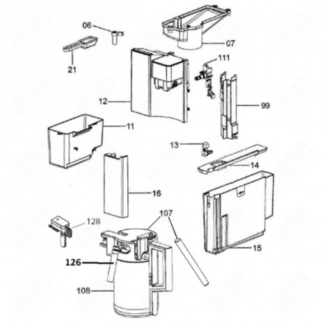PIPETTE (REPÈRE 128) CAFETIÈRE, MACHINE À CAFÉ - 273825