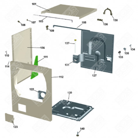PANNEAU SUPÉRIEUR (REPÈRE 101) MACHINE À LAVER, LAVE-LINGE - 503175
