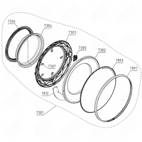 HUBLOT (REPÈRE 7301) MACHINE À LAVER, LAVE-LINGE - 555899