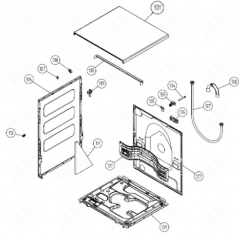 COUVERCLE TABLE DE TRAVAIL (REPÈRE 101) MACHINE À LAVER, LAVE-LINGE - 503195