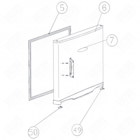 JOINT DE PORTE  CONGÉLATEUR (REPÈRE 5) FRIGO, RÉFRIGÉRATEUR, CONGÉLATEUR - AS0004200