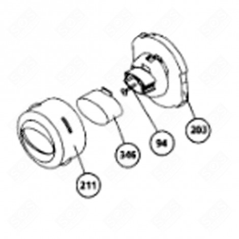 BOUTON DE PROGRAMMATEUR (REPÈRE 203) MACHINE À LAVER, LAVE-LINGE - 2807400800