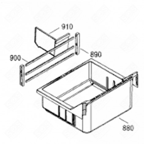 SUPPORT (REPÈRE 890) FRIGO, RÉFRIGÉRATEUR, CONGÉLATEUR - 7420552