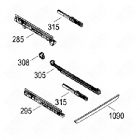 RAIL TÉLESCOPIQUE (REPÈRE 305) FRIGO, RÉFRIGÉRATEUR, CONGÉLATEUR - 7890154