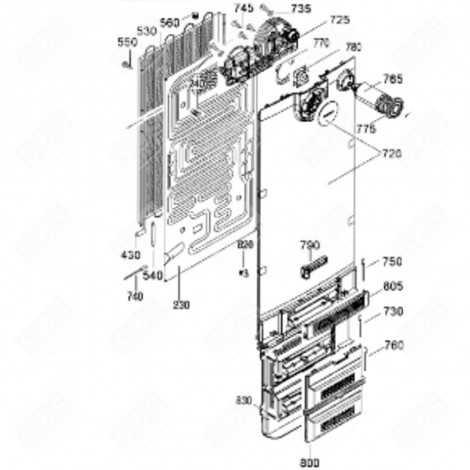 EVAPORATEUR RÉFRIGÉRATION (REPÈRE 230) FRIGO, RÉFRIGÉRATEUR, CONGÉLATEUR - 5944034