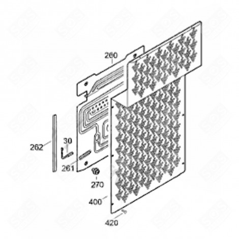 EVAPORATEUR COMPLET (REPÈRE 260) FRIGO, RÉFRIGÉRATEUR, CONGÉLATEUR - 9873015
