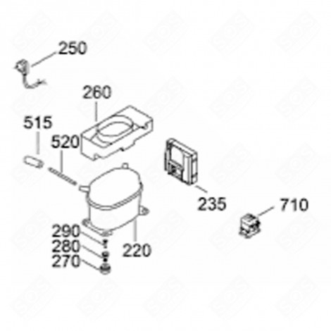 ELECTROVANNE (REPÈRE 710) FRIGO, RÉFRIGÉRATEUR, CONGÉLATEUR - 9503804