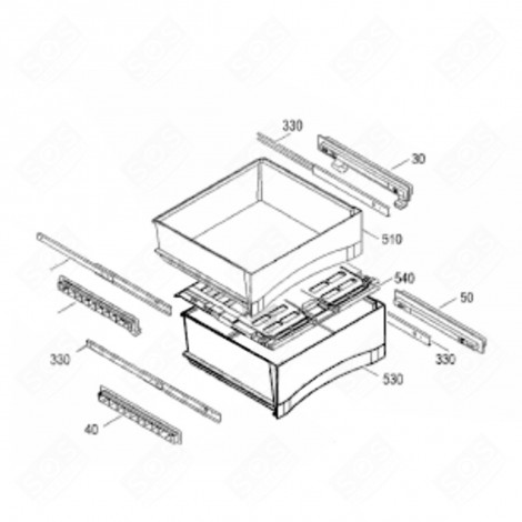 COUVERCLE SUP. (REPÈRE 540) FRIGO, RÉFRIGÉRATEUR, CONGÉLATEUR - 7438873