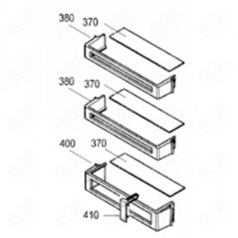 CADRE DE MAINTIEN P. TAB. VERRE (REPÈRE 380) FRIGO, RÉFRIGÉRATEUR, CONGÉLATEUR - 7413548