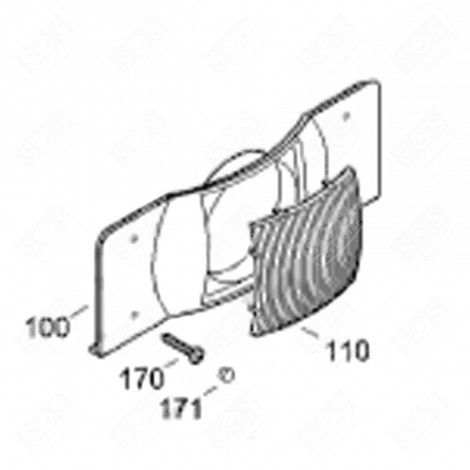 CACHE VENTILATEUR (REPÈRE 100) FRIGO, RÉFRIGÉRATEUR, CONGÉLATEUR - 9006219