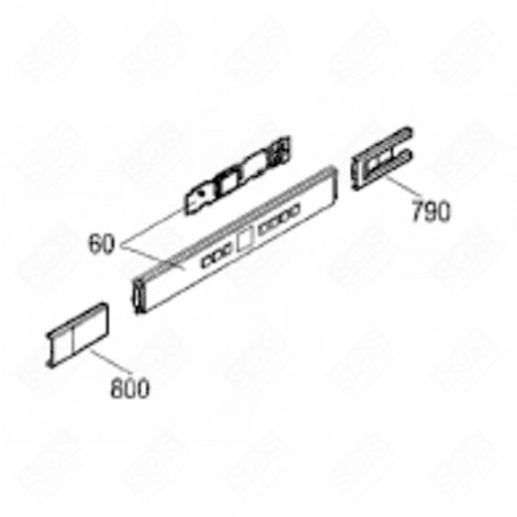 BOITIER BANDEAU DE COMMANDE + PLATINE (REPÈRE 60) FRIGO, RÉFRIGÉRATEUR, CONGÉLATEUR - 6125042