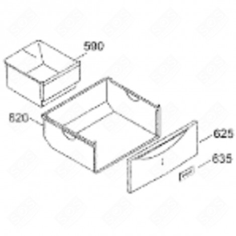 BANDEAU SÉRIGRAPHIE POUR TIROIR (REPÈRE 635) FRIGO, RÉFRIGÉRATEUR, CONGÉLATEUR - 7430075