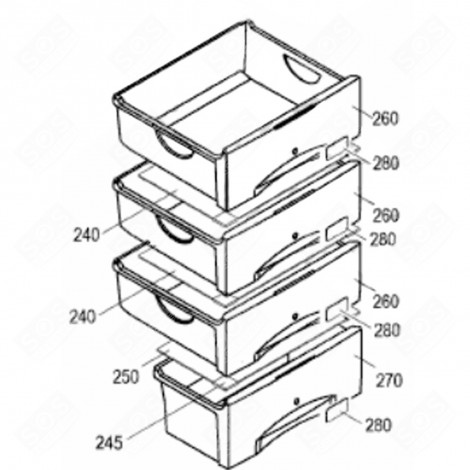 BANDEAU SÉRIGRAPHIE POUR TIROIR (REPÈRE 280) FRIGO, RÉFRIGÉRATEUR, CONGÉLATEUR - 7420386