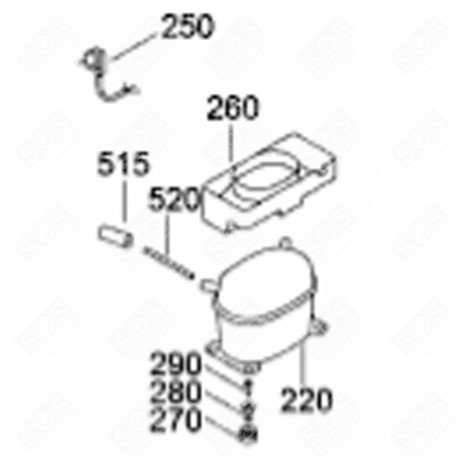 BAC D'ÉVAPORATION (REPÈRE 260) FRIGO, RÉFRIGÉRATEUR, CONGÉLATEUR - 7423306