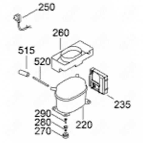 BAC D'ÉVAPORATION (REPÈRE 260) FRIGO, RÉFRIGÉRATEUR, CONGÉLATEUR - 7413636