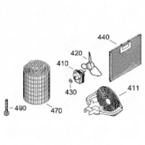 AILETTE DE VENTILATEUR (REPÈRE 420) FRIGO, RÉFRIGÉRATEUR, CONGÉLATEUR - 6299699