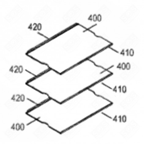 TABLETTE VERRE - COMPLÈTE (REPÈRE 400) FRIGO, RÉFRIGÉRATEUR, CONGÉLATEUR - 7276324