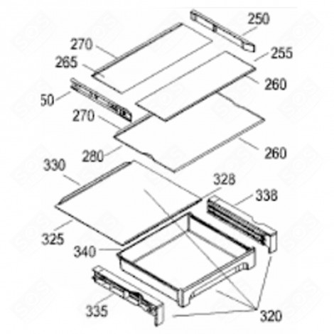 TABLETTE DIVERSE (REPÈRE 240) FRIGO, RÉFRIGÉRATEUR, CONGÉLATEUR - 7429230