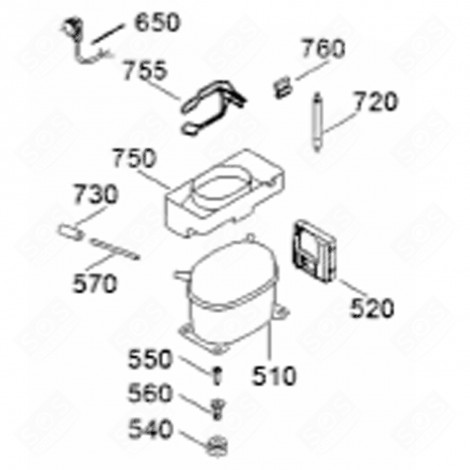PLATINE INTÉGRALE (REPÈRE 520) FRIGO, RÉFRIGÉRATEUR, CONGÉLATEUR - 6146329