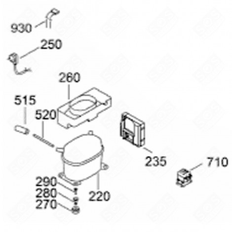 PLATINE INTÉGRALE (REPÈRE 235) FRIGO, RÉFRIGÉRATEUR, CONGÉLATEUR - 6146404
