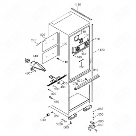 POIGNÉE (REPÈRE 100) FRIGO, RÉFRIGÉRATEUR, CONGÉLATEUR - 9031138