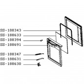 Porte + poignée blanche (repère SS-188691)