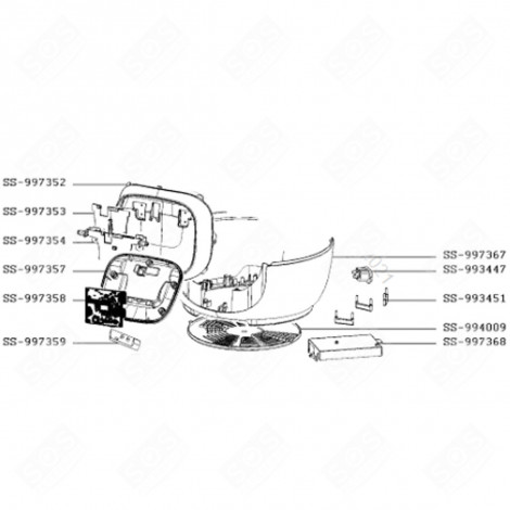CORPS INFÉRIEUR (REPÈRE SS-997367) COOKEO CUISEUR VAPEUR - SS-997367