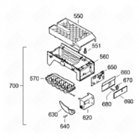 PLATINE DE COMMANDE (REPÈRE 650) FRIGO, RÉFRIGÉRATEUR, CONGÉLATEUR - 6114245