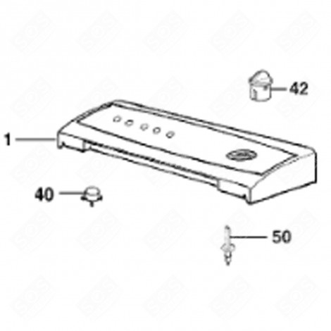 BOUTON GRIS (REPÈRE 40) MACHINE À LAVER, LAVE-LINGE - 1464031077