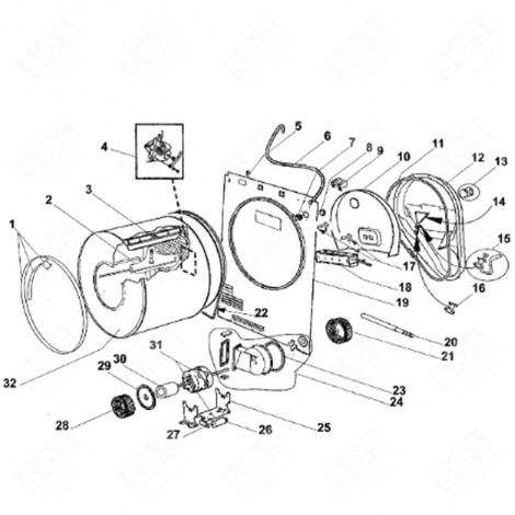 THERMOSTAT SÉCURITÉ (REPÈRE 15) SÈCHE-LINGE - 61740