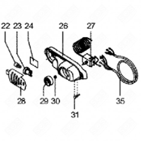 CACHE LAMPE (REPÈRE 28) FRIGO, RÉFRIGÉRATEUR, CONGÉLATEUR - 46X2188