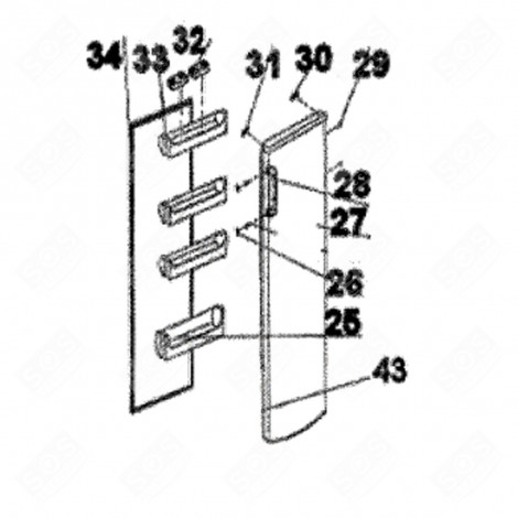 BALCONNET À BOUTEILLES (REPÈRE 25) FRIGO, RÉFRIGÉRATEUR, CONGÉLATEUR - 138F25