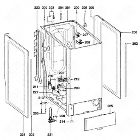 CORDON SECTEUR (REPÈRE 205) MACHINE À LAVER, LAVE-LINGE - 55X7495