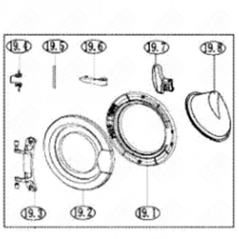 CADRE DE HUBLOT (REPÈRE 19.1) MACHINE À LAVER, LAVE-LINGE - 25401