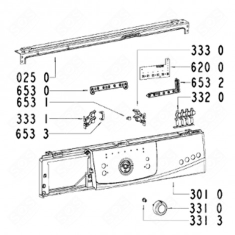 BANDEAU COMPLET (REPÈRE 301 0) MACHINE À LAVER, LAVE-LINGE - 481245217665