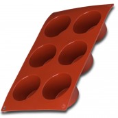 Moule à muffins en silicone 6 empreintes diam. 6cm haut. 4cm d'origine