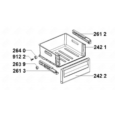 TIROIR (REPÈRE 242 1) FRIGO, RÉFRIGÉRATEUR, CONGÉLATEUR - 481241848849